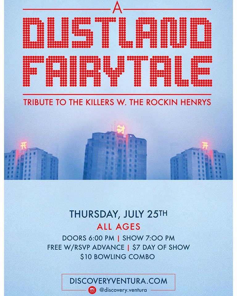 JETLEMONS's tweet photo. A Dustland Fairytale (Tribute To The Killers) Returns to Discovery Ventura this Thursday, July 25th! 8PM. Experience the Music of The Killers with us! Like no other Show on Earth! https://t.co/qfKmk560ID