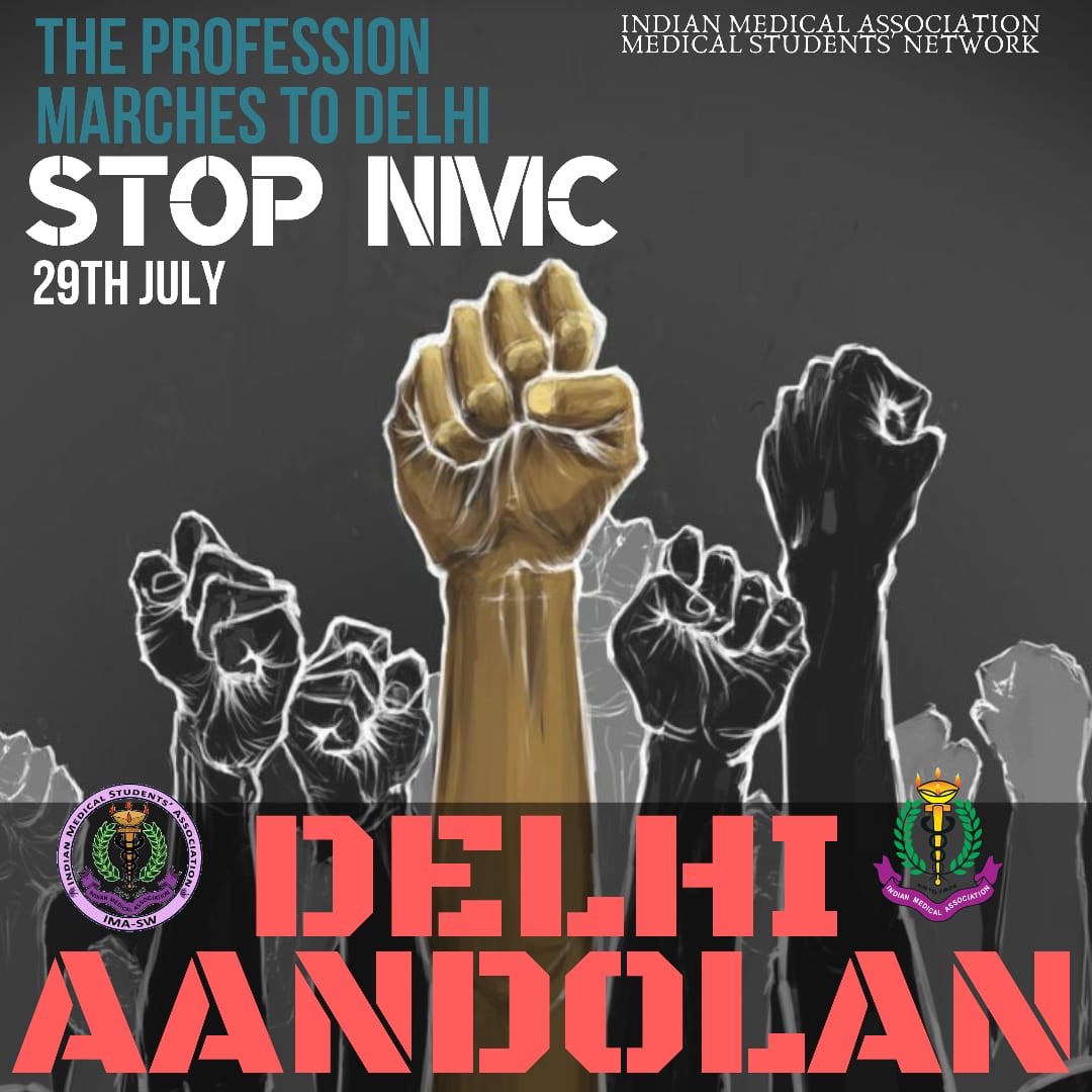 IMAMSNMP's tweet photo. #stopNMC. 🔥🔥The profession marches to Delhi. @PMOIndia @drharshvardhan @ArvindKejriwal @AprajitaSarangi https://t.co/kVSYnWFKcg