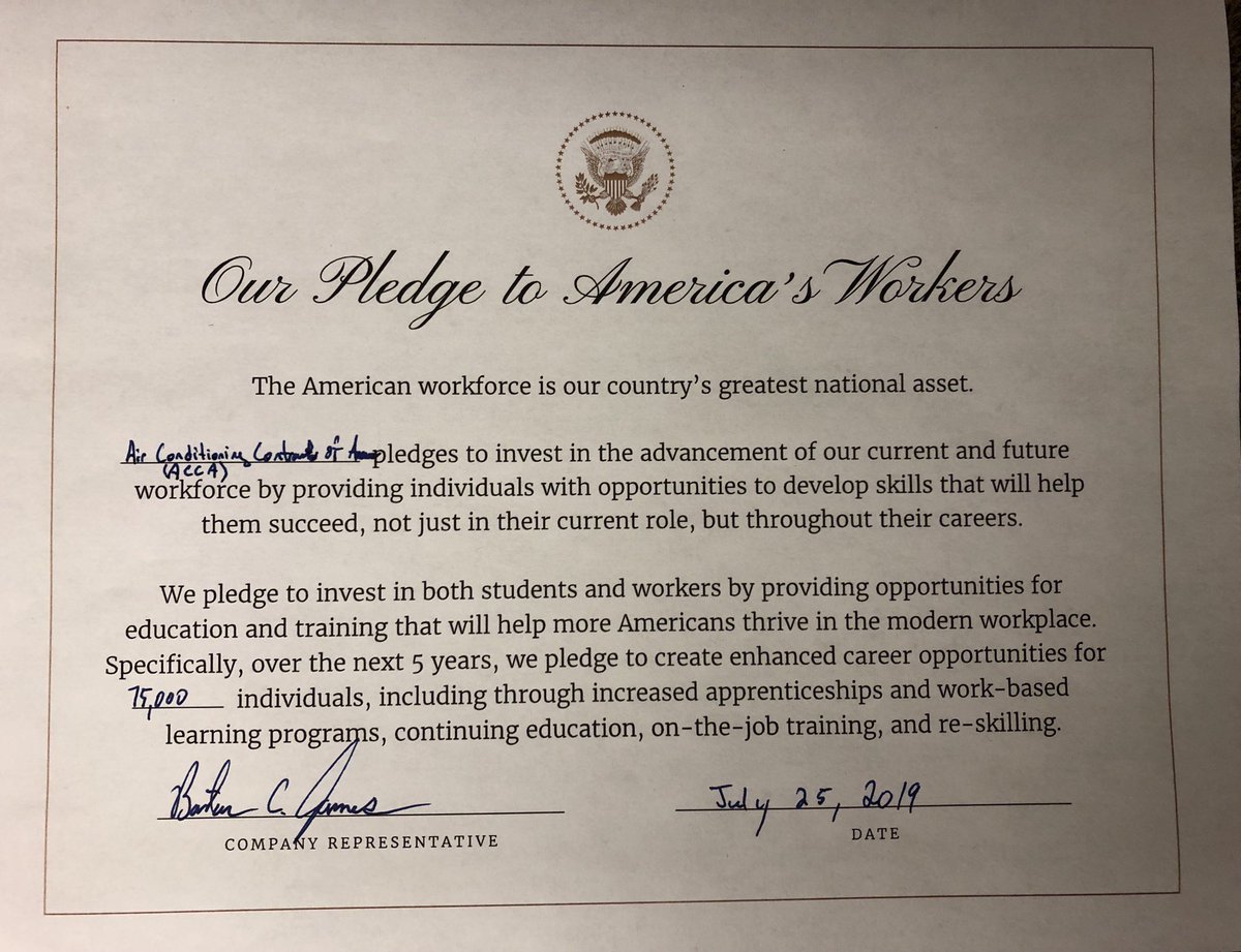 accausa's tweet image. ACCA has taken the Pledge to America’s Workers. We will be at the @WhiteHouse today at 3:30pm. acca.org/news/release/a…