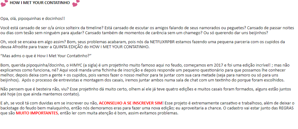 netflixrpbr's tweet photo. LEIAM ATENTAMENTE AS REGRAS + LEMBRETES!

Cadastro:  https://t.co/hkHo9pzBrJ

DEEM RT PARA DIVULGAR AO COLEGUINHA. https://t.co/SHttjCWg90