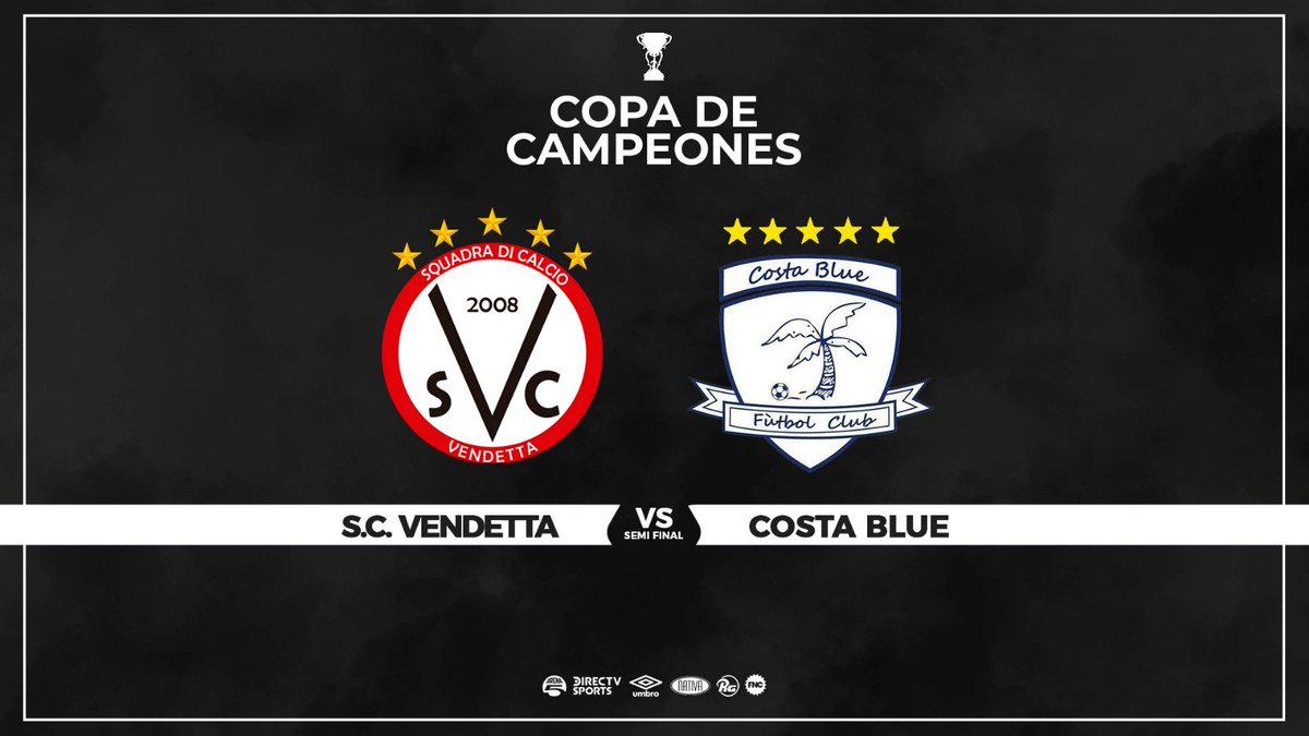 #CameponesMVD 🏆
Ya se palpitan las Semifinales!
Los históricos <a href="/CostaBlueFc/">Costa Blue FC</a> y <a href="/scvendetta/">S.C. Vendetta</a> nuevamente estarán frente a frente en búsqueda del pasaje a la gran final. La tercera será la vencida para el vengador o el costero mantendrá la hegemonía ante su rival de turno? 
#ModoMVD