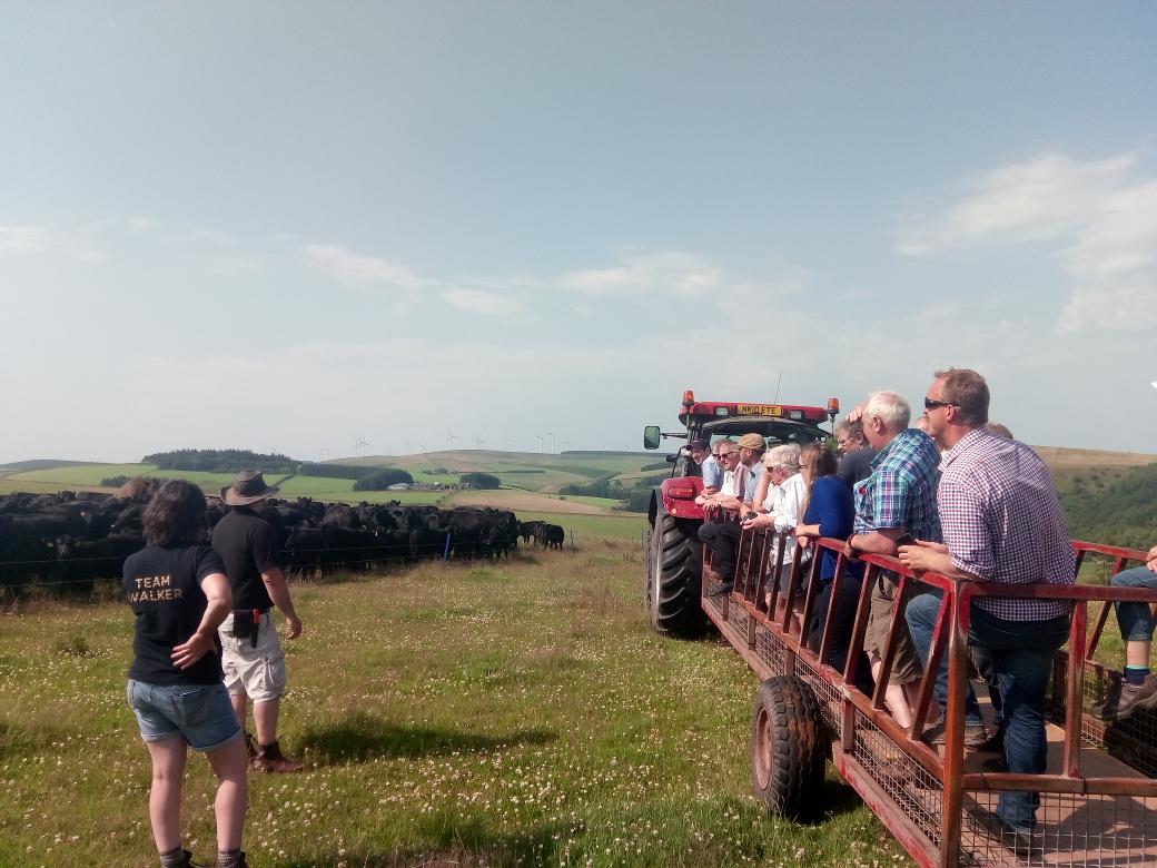 ZachReilly123's tweet photo. After a quick stop to see the grain shed at Prestonhall,  the Angus Monitor Farm group have had a fantastic tour @BarnsideFarm https://t.co/a3mqrzrwPF