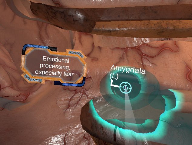 ClinicalTools's tweet photo. Enjoying our #VR #brain #education talk @SeriousPlayConf? #VRBrainExploration is rooted in our understanding of #brain #anatomy & recognizing the limitations of current #education. Our #VR experience allows users to navigate inside the brain to examine subcomponents individually. https://t.co/RUBVKLrBIt