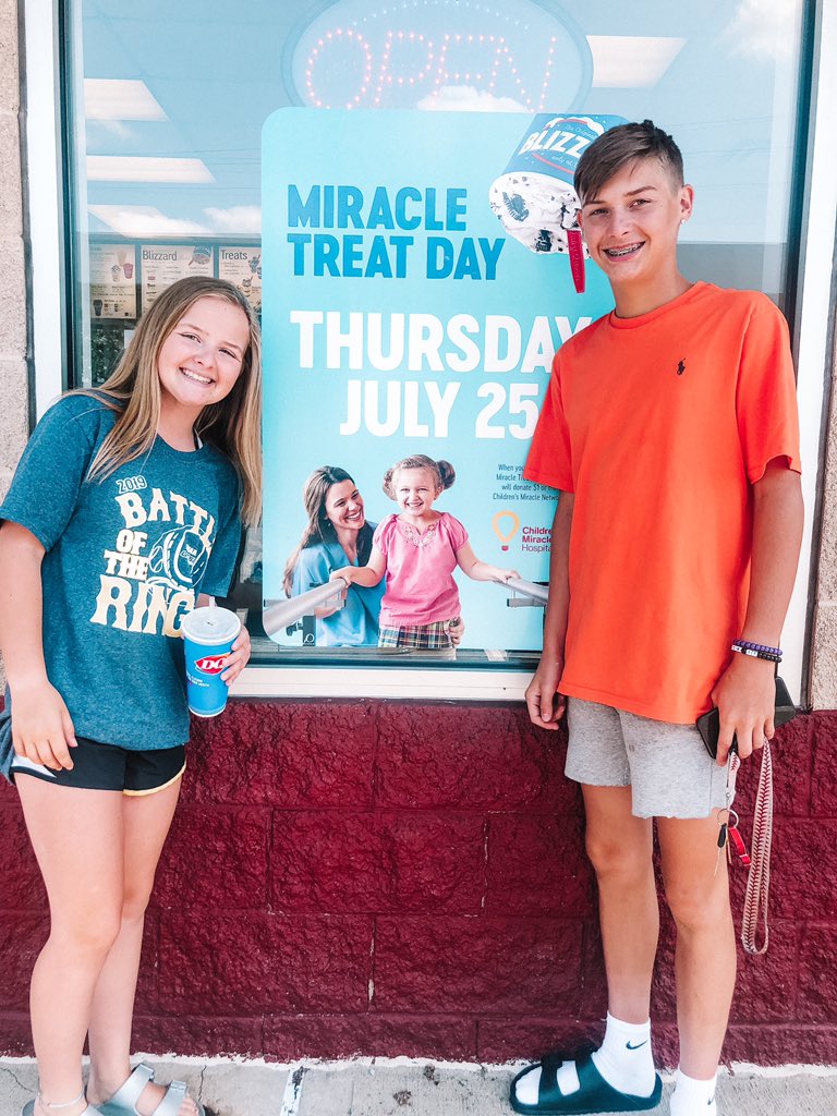 BuckeyeThon's tweet image. It’s Miracle Treat Day! Today, participating @DairyQueen locations will donate $1 or more from each Blizzard purchase to the local Children’s Miracle Network Hospital! 🍦❤️ #MiracleTreatDay #DM4MiracleTreatDay  like @ retweet to help BuckeyeThon win $5000 for @nationwidekids