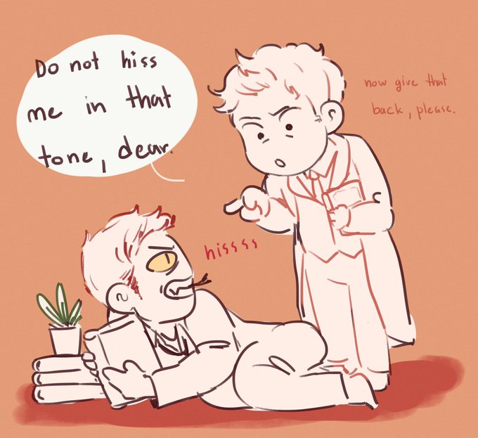 Crowley after Aziraphale only reading book for a day and a half.
#ineffablehusbands #GoodOmensFanArt #GOODOMENS 