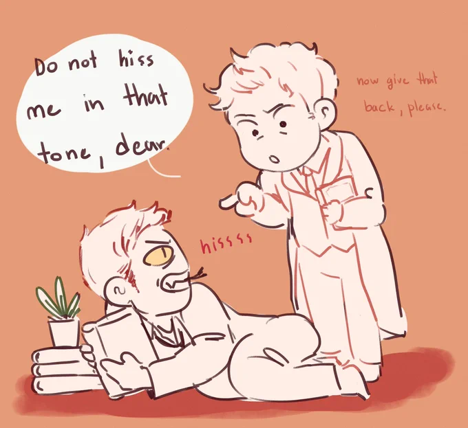 Crowley after Aziraphale only reading book for a day and a half.
#ineffablehusbands #GoodOmensFanArt #GOODOMENS 
