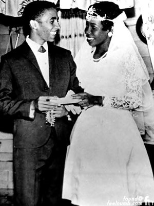 #BobMarley & #RitaMarley: Wedding day, 1966.