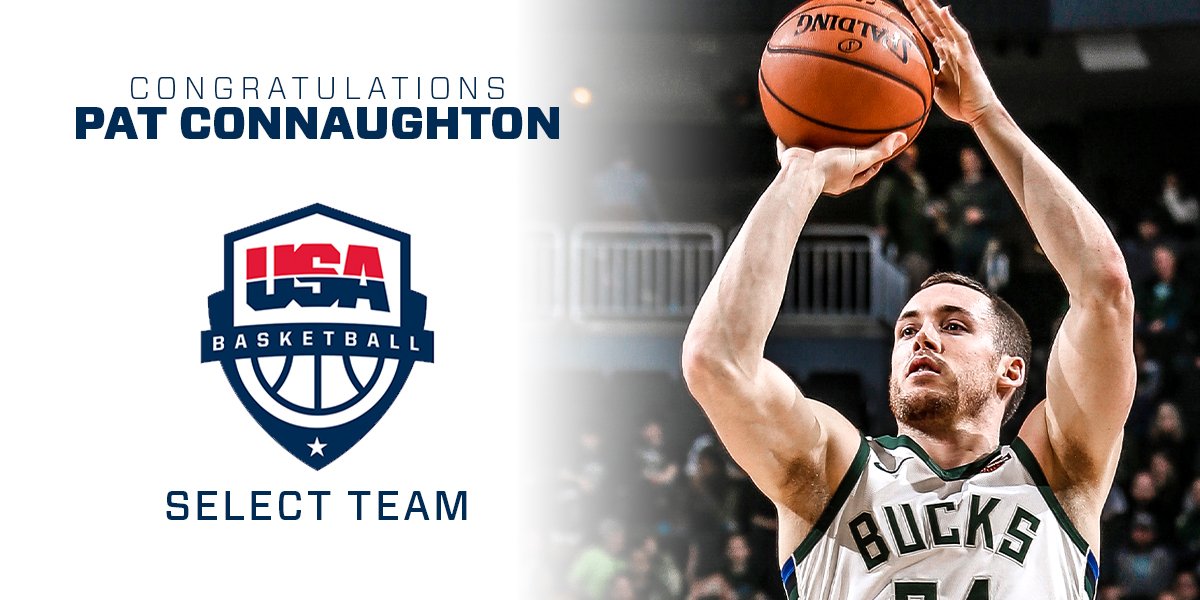 Bucks's tweet photo. Congratulations @pconnaughton on being named to the @usabasketball Select Team!!

🇺🇸🇺🇸🇺🇸 https://t.co/Ot9wCU68Ox