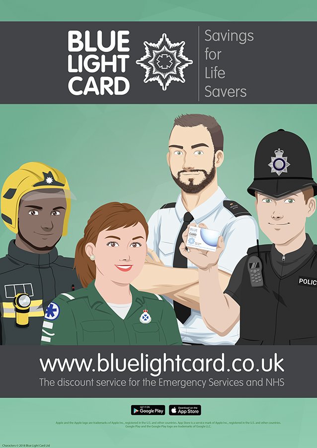 Just a reminder that we offer discounts for #BlueLightCard holders! Thank you for your services! 🤓🙏

bluelightcard.co.uk