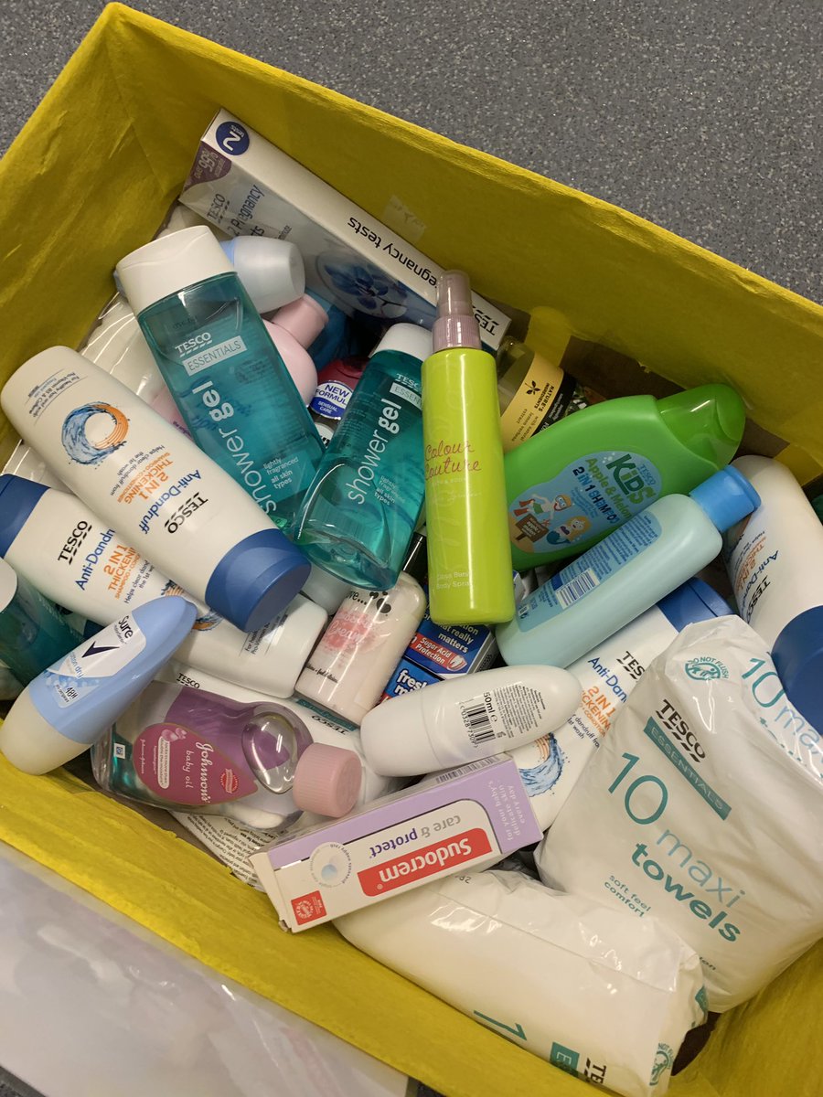 Another fantastic full drop off box at <a href="/TheLights/">The Lights Andover</a>. This is all currently being sorted to add to a donation for our first charity partner tomorrow 😊💛
#hygienebank #endhygienepoverty