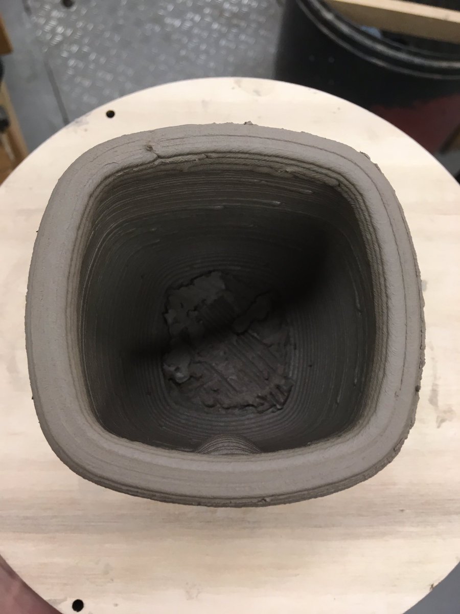 kerry_truman's tweet photo. it just so happens that we have the @ntu_mprodesign students in the workshops.. with only a week or so left to get their models finished we had the chance to test out the #ClayBot on one of the projects.. what a great machine for prototyping ..!? #dtchat #ntuproduct #MakersHour https://t.co/sO4DBcZOQN