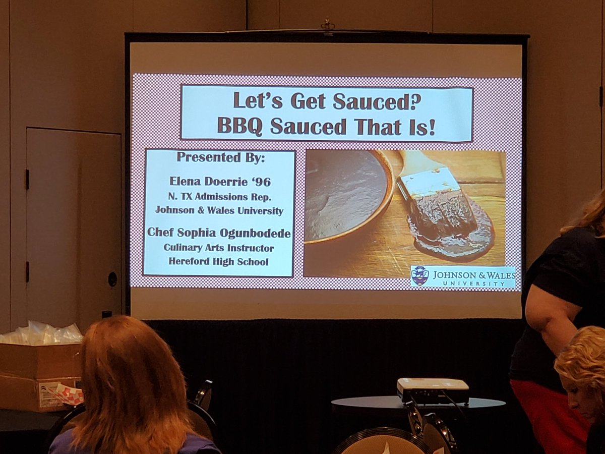 Swanson_FCS's tweet photo. So excited about this session!!! Learning about the science of sauces! 😋🍗 #FCSTAT #professionaldevelopment #bestpdever #foreverlearner @Smith__Amy @KleinISD_CTE @UlrichKISD @MrsCoachLucas @dannamsanders https://t.co/bS4B6VyBDI