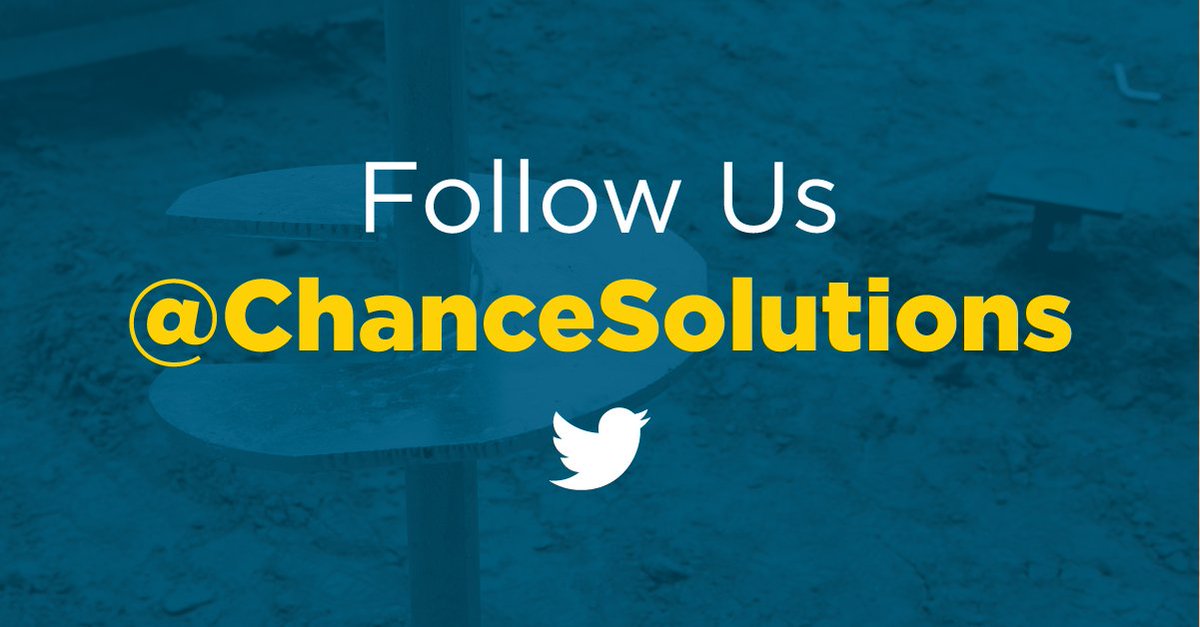 CHANCE® Foundation Solutions feature exclusive anchoring techniques, tools, designs and sizes that improve the efficiency and durability of foundation solutions. For more product information, industry news, upcoming training notifications, and more - follow us at <a href="/ChanceSolutions/">Chance Foundation Solutions</a>