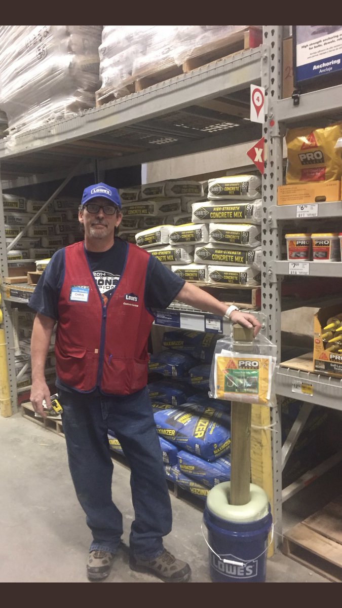 sikanortheast's tweet photo. I’m at Lowes Attleboro, MA doing Demos on SIKA Post fix.  Stop in for all your concrete repair and adhesive products today. Also enter Sika Retweet contest and you could win $25 at the end of the month. https://t.co/XK8m5VXQzi