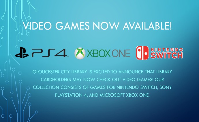 CALLING ALL GAMERS! Did you know you can now checkout video games for the latest generation consoles for FREE with your library card? Checkout our brand new and growing collection today at catalog.gcpl.us/cgi-bin/koha/o…