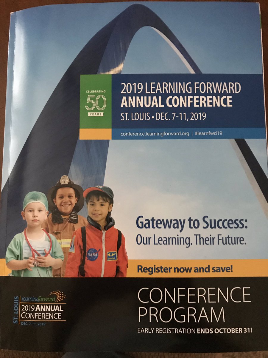 GrossKathy's tweet photo. Got my @LearningForward Conf Program in the mail today- it’s getting real! U still have time for the early bird discount- #meetmeinSTL Dec 7-11 #ourlrngtheirfuture Thnkful 2b serving on #hostcommittee celebrating 50 yrs of a gr8 learning network! #LearnFwd19 https://t.co/1R4QeWFzKl