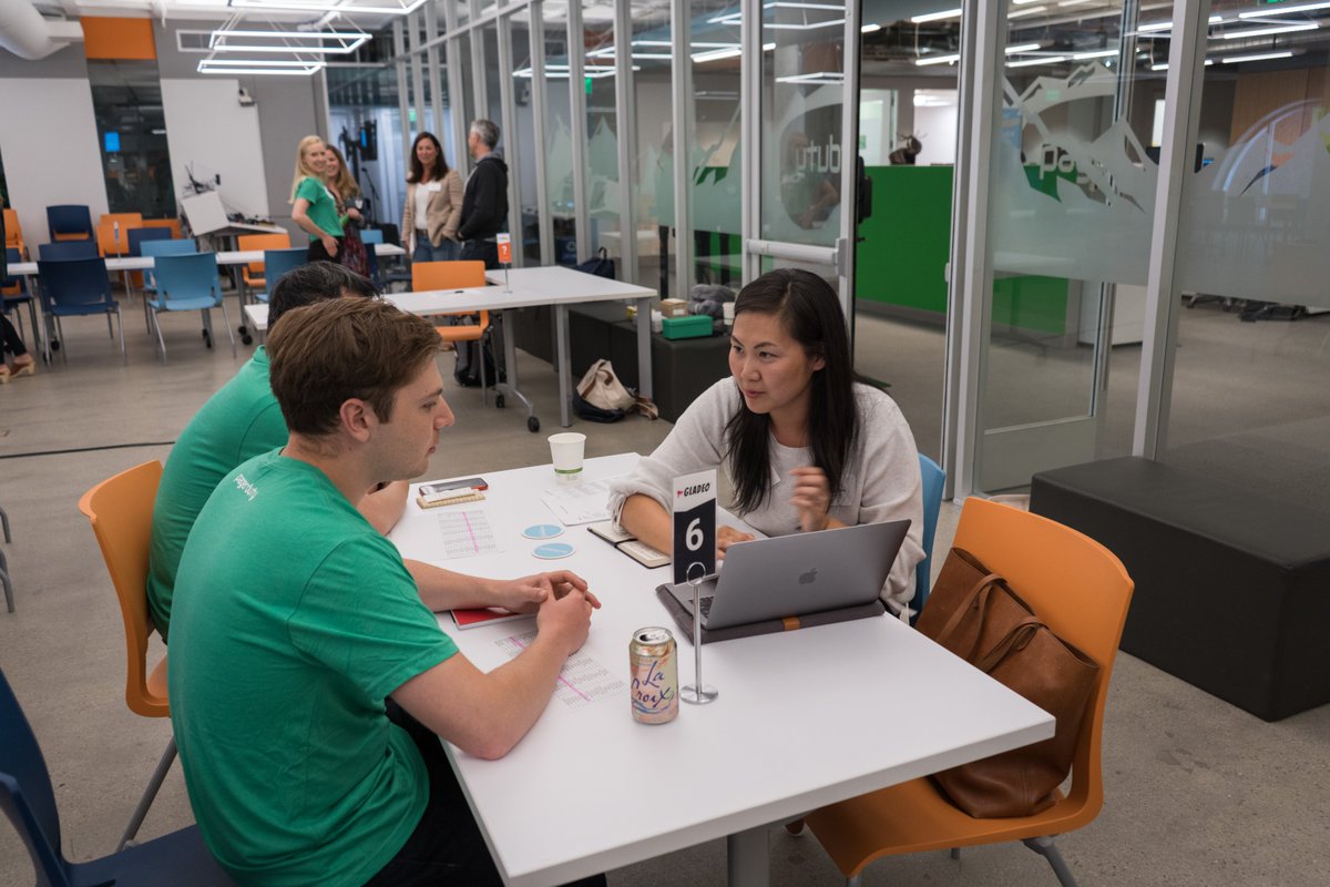 FfwdOrg's tweet photo. Look at those happy mentors & mentees! Good advice is making the rounds for the #FFWD19 batch at @pagerduty HQ. #AccelerateGood #PagerDuty https://t.co/6V8e5euXgk