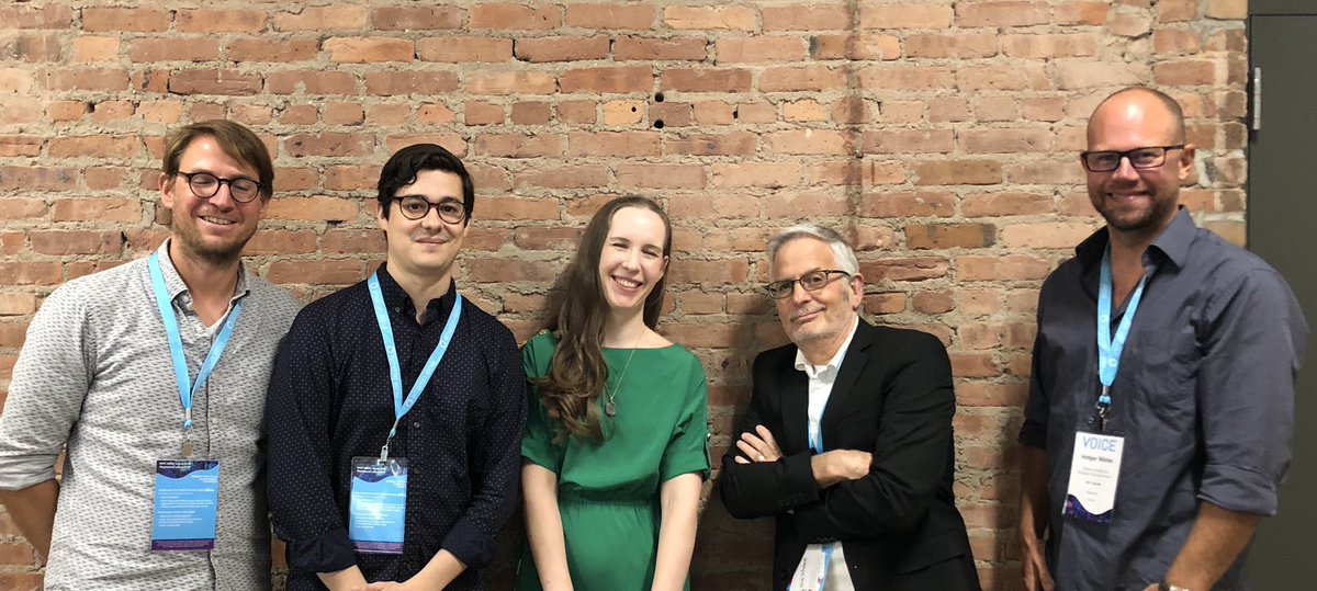 Fradice's tweet photo. Thanks Holger Wiebe Of ZEIT In-line, Dan Sanchez of The New York Times, Dominik Meissner of 169 Labs, and Joan Solsman Of CNET for insight into strategies for media companies in the field of voice @Voice19 #Vixen_Labs #voice19 #Definition6 https://t.co/HaoatVGxsk