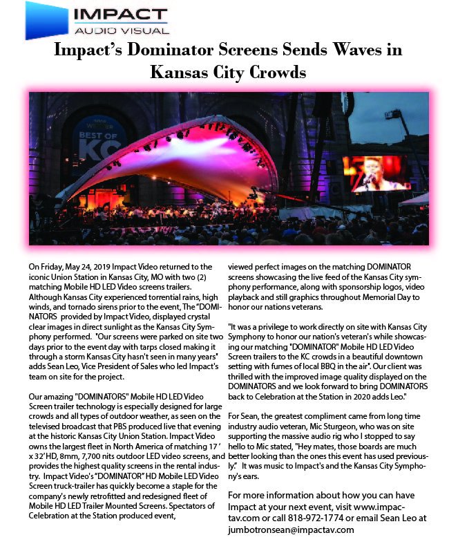 ImpactAV_'s tweet image. Impact made waves in Kansas City!
#ImpactVideo #MobileLEDScreen #Jumbotronsean #goforimpact  #gobigscreen #outdoorentertaining #shows #entertainment #led #jumbotron #jumbotrons  #jumbotrongoals #hd #truehd #events #wedeliverimpact #concert #zeus #dominator  #illuminator