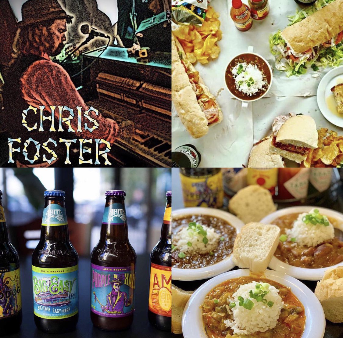 Come hang out with us this Friday 7/26. 
Live music by Chris Foster starting at 6:30.                  
⚜️$3 Abita beers all day⚜️