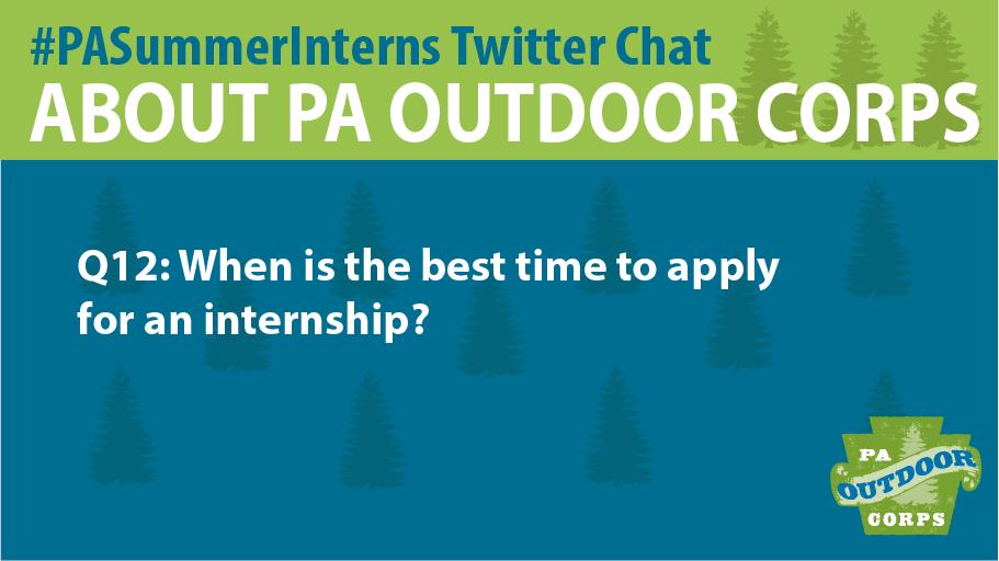 DCNRnews's tweet image. A12: The best time to apply for #PAOutdoorCorps crews is in the fall for the 10-month young adult crews and in the spring for the 6-week summer youth crews. Don’t procrastinate! Spots fill up quickly! #PASummerInterns