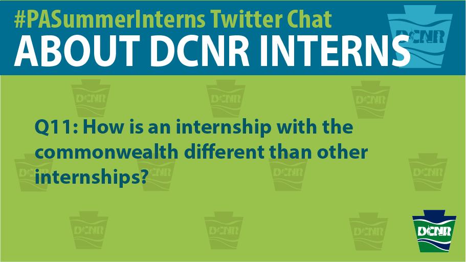 DCNRnews's tweet image. A11: Commonwealth internships give students experience in public sector work to see how agencies’ missions support and impact the citizens of Pennsylvania. #PASummerInterns