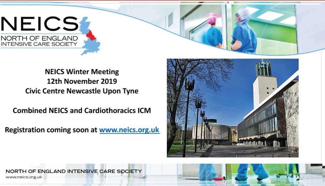 NEIntensiveCareSoc (@neics14) on Twitter photo ποΈ SAVE THE DATE ποΈ
We are excited to announce the date for our #NEICSWM19
Topics to include:
β₯οΈECMO for resp failure
β₯οΈ Advanced heart failure Mx
β₯οΈ Adult congenital pts in non-specialist centres
β₯οΈ ACS, OOHCA & PCI update
β₯οΈ Endocarditis
β₯οΈ Electrophysiology for gen ICU ποΈ SAVE THE DATE ποΈ
We are excited to announce the date for our #NEICSWM19
Topics to include:
β₯οΈECMO for resp failure
β₯οΈ Advanced heart failure Mx
β₯οΈ Adult congenital pts in non-specialist centres
β₯οΈ ACS, OOHCA & PCI update
β₯οΈ Endocarditis
β₯οΈ Electrophysiology for gen ICU
