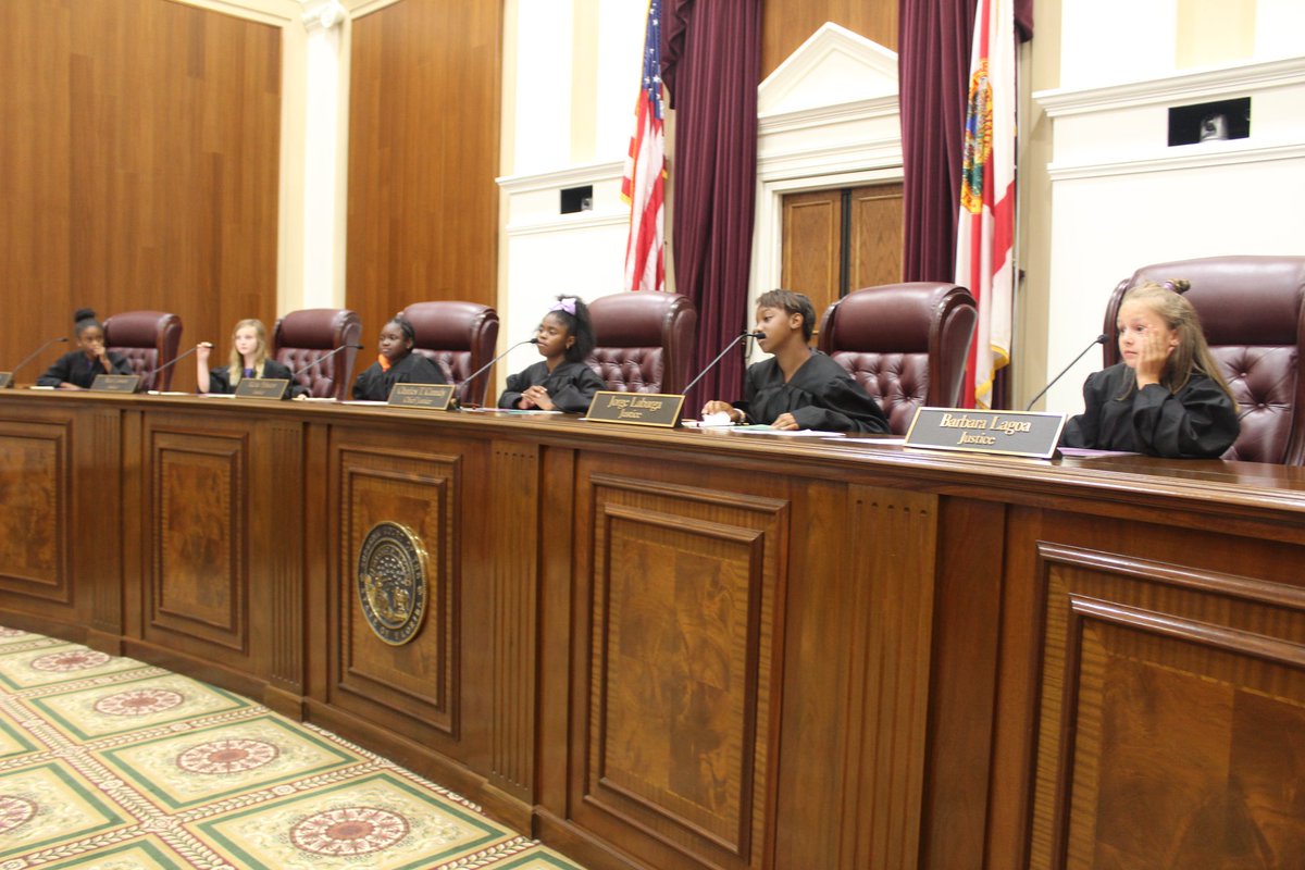 TheFlaBar's tweet photo. Tallahassee's @TheOasisCenter Women & Girls' summer program visited #SCOFL recently & participated in the mock oral argument program.
The girls role-played a case & immediately ruled schools should have the authority to search a student's backpack!
#LoveIt!
(📸: @FlCourts) https://t.co/ze0w8XSztb