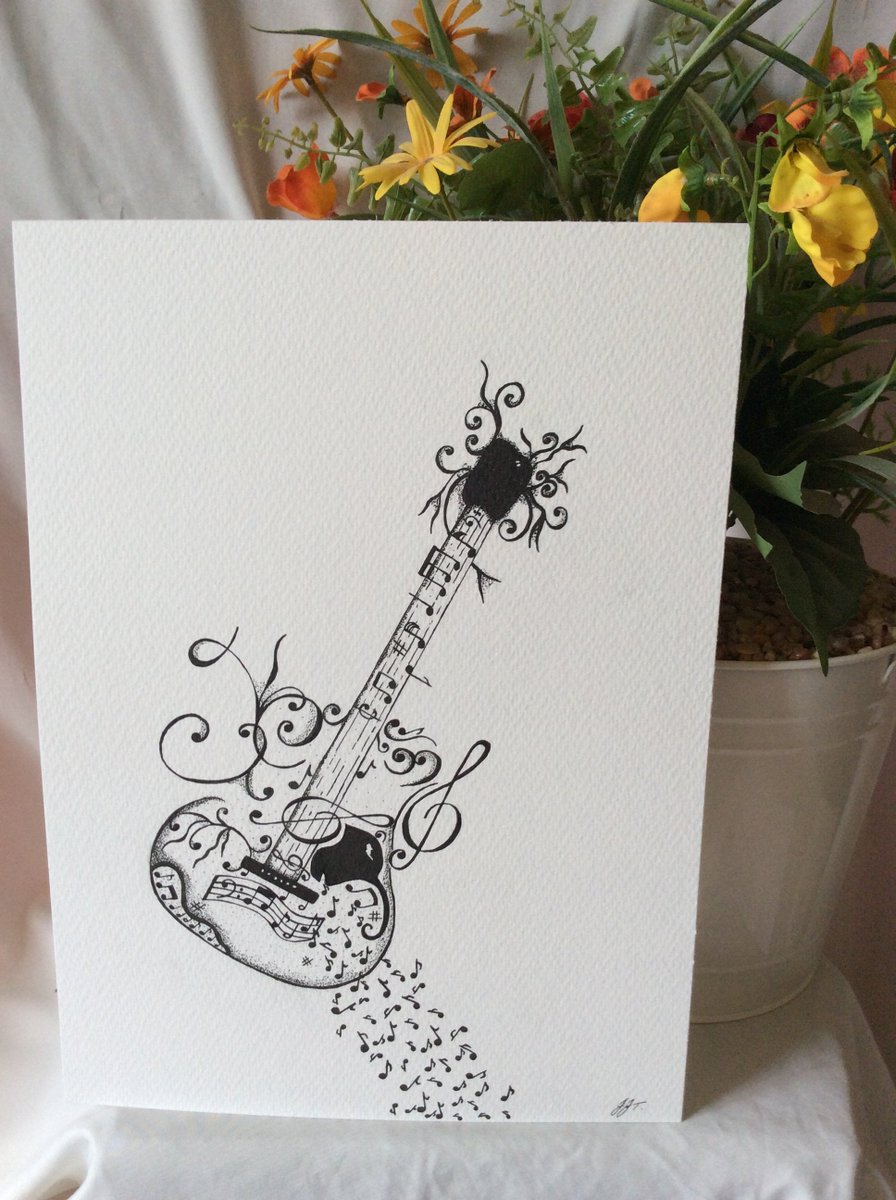 JulieTrusler's tweet photo. Excited to share the latest addition to my #etsy shop: Original Black ink Guitar https://t.co/NaBQwV2KA9 #art #drawing #black #music #livingroom #unframed #vertical #dalbertdesign https://t.co/Z9nOV0njmA