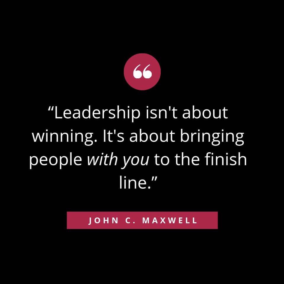 paulthomasdavis's tweet photo. “Leadership isn’t about winning. It’s about bringing people with you to the finish line.” - @JohnCMaxwell 

Repost from @RussellMauldin https://t.co/7plhsXBXjL