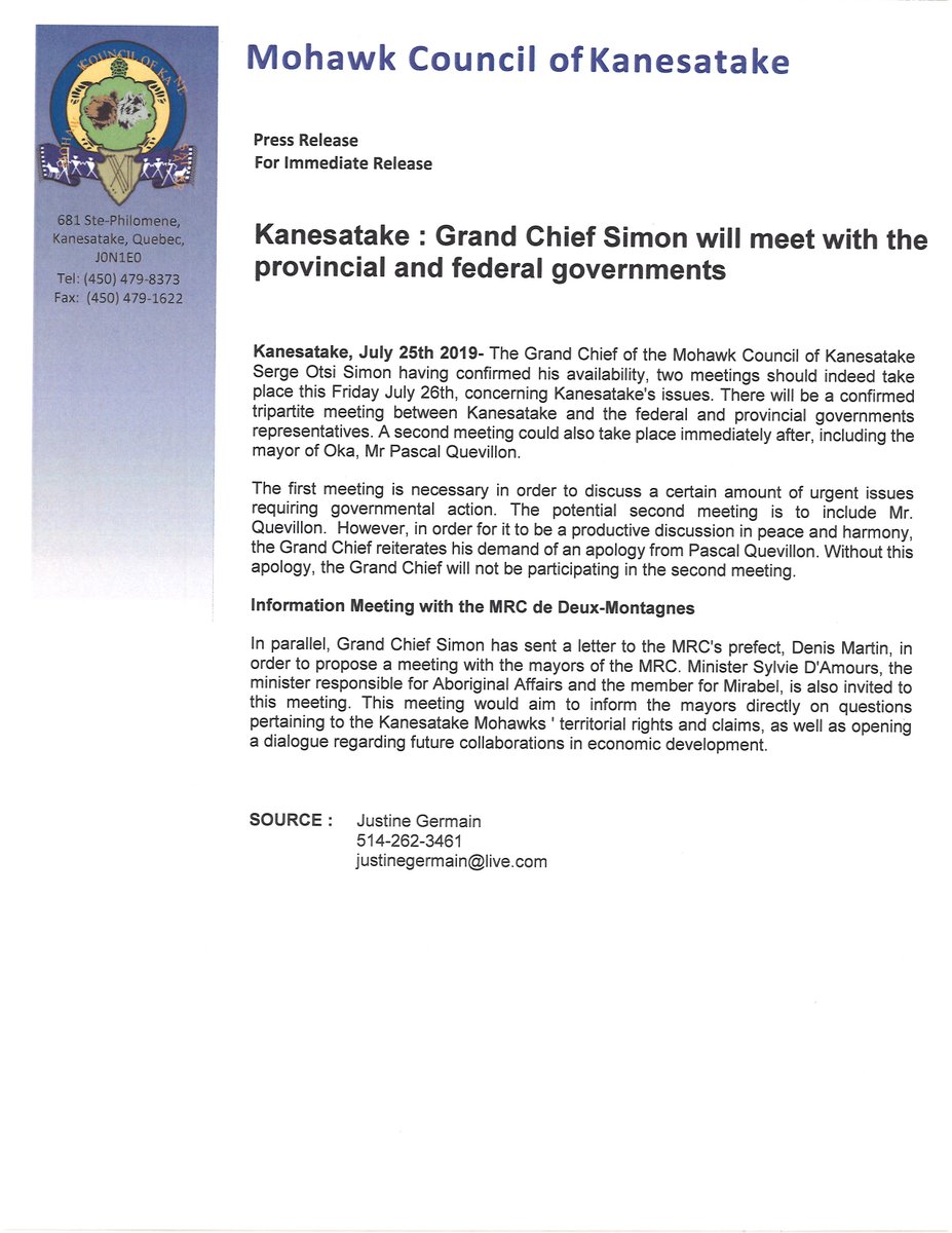 Mohawk Council of Kanesatake tweet media