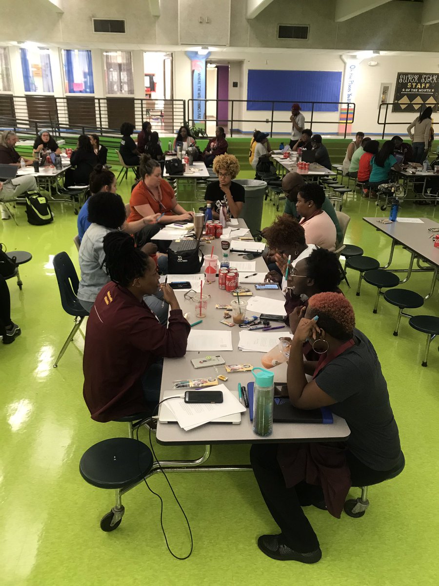CounselorTHES's tweet photo. Team Thomasville actively engaged preparing their classroom culture procedures!! #ChooseTHES https://t.co/wf2dppZQp0