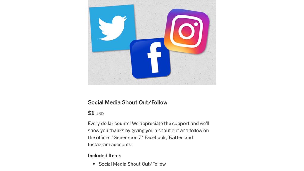 genzwebseries's tweet photo. our #indiegogo campaign for the finale is now live! you can donate here: https://t.co/wJCVOEIZmG

here are some of the perks you can claim when you donate! 

#generationz #webseries https://t.co/2NLNdqzRup