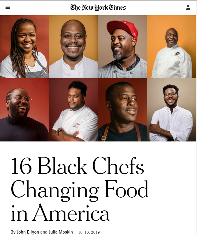 ccapculinary's tweet photo. “The spotlight, many say, is long overdue.” This @NYTimes story on black US chefs who are calling shots, making great food, and getting wide recognition is insightful and inspiring! https://t.co/mivIqEe4FH…/16-black-chefs-changing-food-in-amer…/#FriendsofCCAP #dinediaspora https://t.co/VIRyK4prva