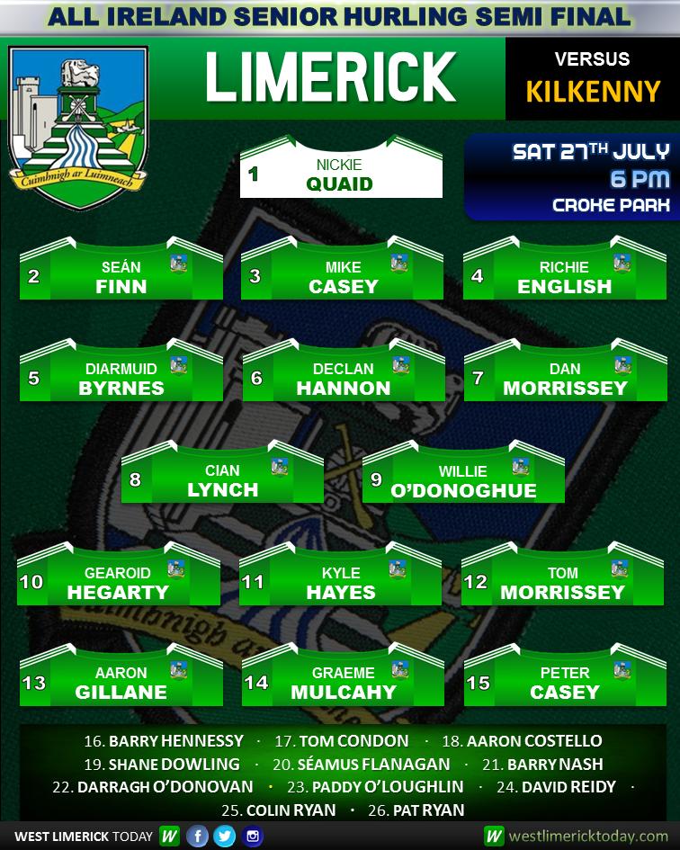 WestLkToday's tweet photo. The Limerick Senior Hurling team to play Kilkenny in Saturday's All Ireland Semi Final. 🇳🇬✊🇳🇬
#LimerickGAA #LuimneachAbú #GreenAndWhiteArmy #TurnCrokerGreen #LoveLimerickSport https://t.co/8nnbyfIZuO