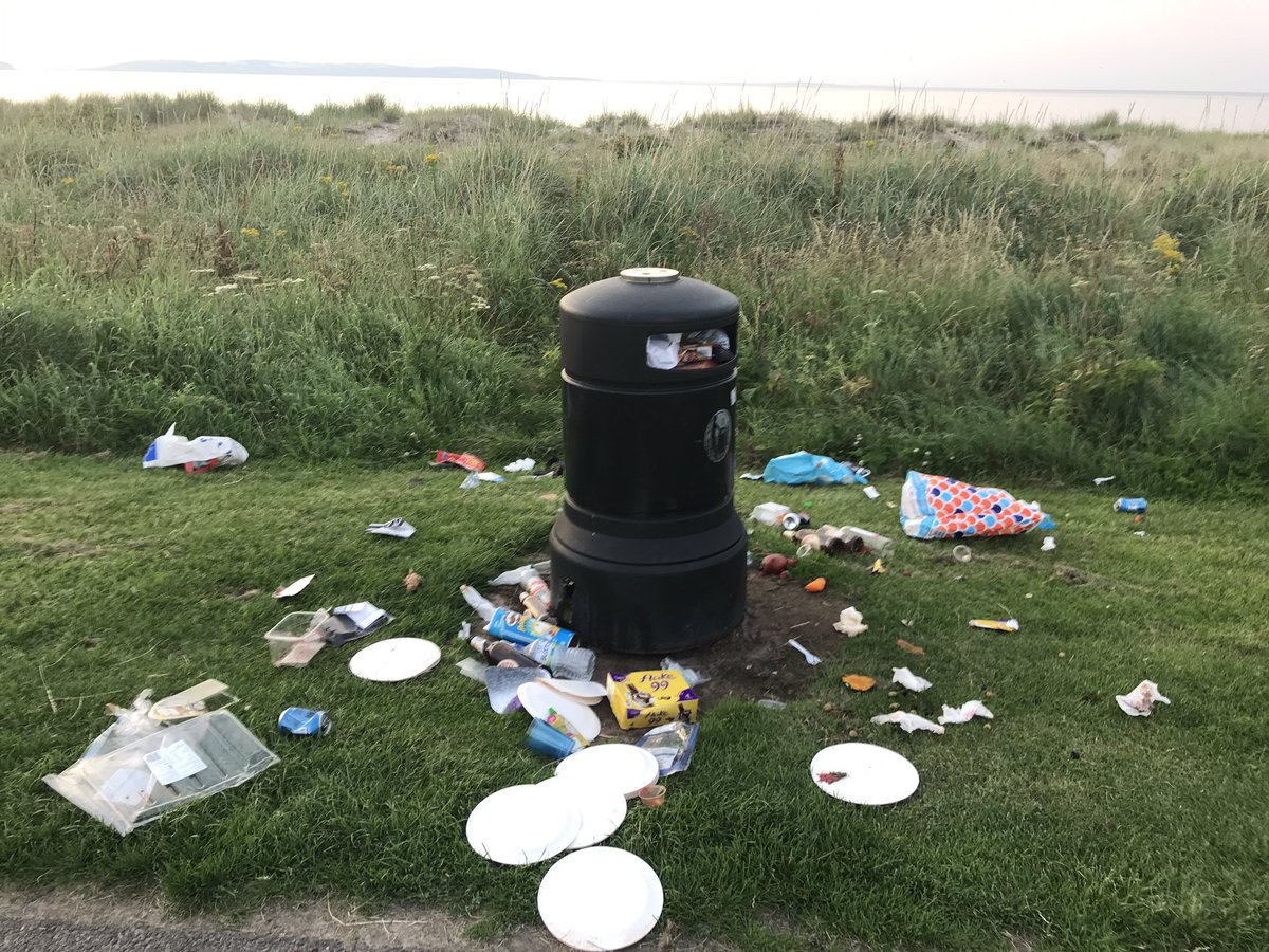 Mog2808's tweet photo. @HighlandCouncil gutted to see the state that Nairn beach is left in during the nice weather. Especially when there are half empty and recycling bins nearby #cleanupneeded #norespectfornairn https://t.co/Tp77qtr7YW