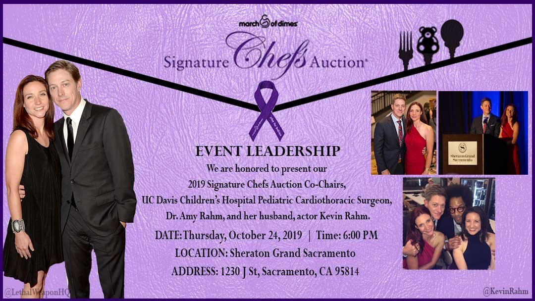 LethalWeaponHQ's tweet photo. If you live in the Sacramento area or willing to travel Mr @KevinRahm & his lovely wife Dr. Amy Rahm will be Co-Chairs at this year @MarchofDimes Signature Chefs Auction on Thursday, Oct 24th.
Tickets/Donate: https://t.co/ep8l1b6I9o
Please Retweet Thanks
#MOD | #TeamRahm https://t.co/1hc7QD1nsR