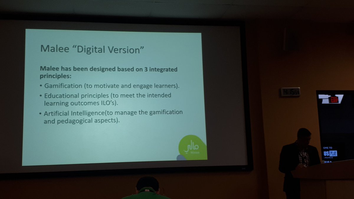 ahmed_hossam88's tweet photo. Finally @dr_ahmadmorsy is starting to present MALLI game, the first arabic game in the @SeriousPlayConf which is designed based on learning #pedagogy and #AI
#SeriousPlayConf
#Gamification
#GBL
#SeriousGames https://t.co/Zge5D4vdMU