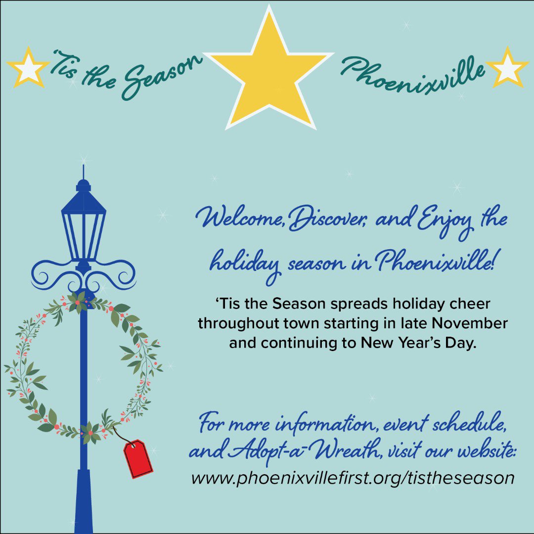 Holiday cheer is present all year round! We are pleased to be working with Tis the Season Phoenixville this year to bring traditions old and new to our town!
Check out our website for more information and a schedule of events for 2019! #pxv #tistheseasonpxv