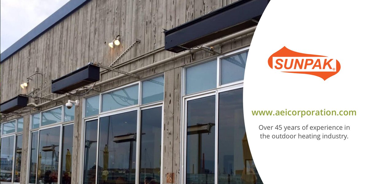 TheAEICorp's tweet photo. Restaurants with outdoor patio areas rely heavily on #SunpakPatioHeaters to keep the customers happy. Having #PatioHeaters helps draw crowds, and increases the maximum number of customers you can serve at one time longer into the night.
#SunpakHeaters #PatioHeater #OutdoorHeater https://t.co/z921lRoqlx