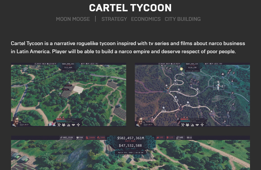 CartelTycoon's tweet photo. Hi guys 😎
And we have cool news: the Cartel Tycoon project passed the first stage of the Unreal Engine Developer Contest!
Now you can support us with your likes and reposts. Share: https://t.co/cUpdGaqol9
#CartelTycoon #Tycoon #UE4 #UnrealEngine #DisgustingMen https://t.co/5GWyL0gT77