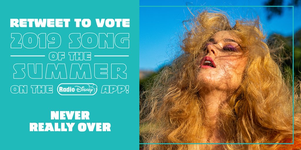radiodisney's tweet image. RT to vote for @KatyPerry #NeverReallyOver for Radio Disney’s Song of the Summer! ☀️