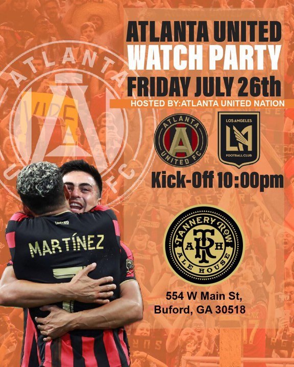 It's a busy weekend here at the Tannery! All out 80s music and our friends from Atlanta United Nations part of <a href="/TerminusLegion/">Terminus Legion</a> hosting the watch party! Come on in, game starts at 10pm! <a href="/JillianSakovits/">Jillian Sakovits</a> <a href="/680TheFan/">680 The Fan</a> <a href="/ATLUTD/">Atlanta United FC</a> <a href="/FOXSportsSouth/">Bally Sports South</a>