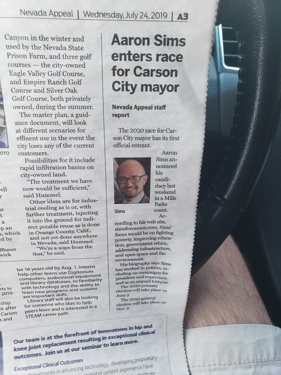 AaronSimsNV's tweet photo. Good article from @nevadaappeal page 3, not bad! #simsforcarson https://t.co/ltmfhaGMyi