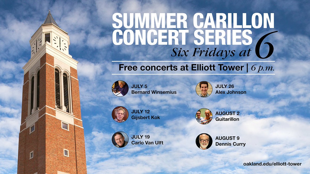 OUSMTD's tweet photo. The Summer Carillon Concert Series continues tomorrow at 6 p.m. with music by Alex Johnson from the University of Rochester. 🌞🎶#SummerAtOU #ThisIsOU 
https://t.co/hR9OH5qwf1 https://t.co/C42cHuT7Gf