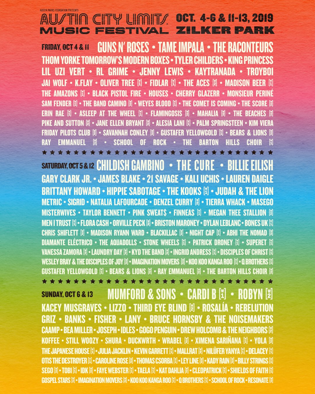 Austin City Limits 2019  Lineup