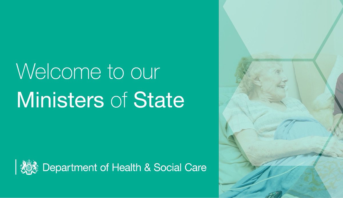 Welcome to @CSkidmoreUK who joins the Department of Health and Social Care as Minister of State. And welcome back to @cj_dinenage who continues as Minister of State.