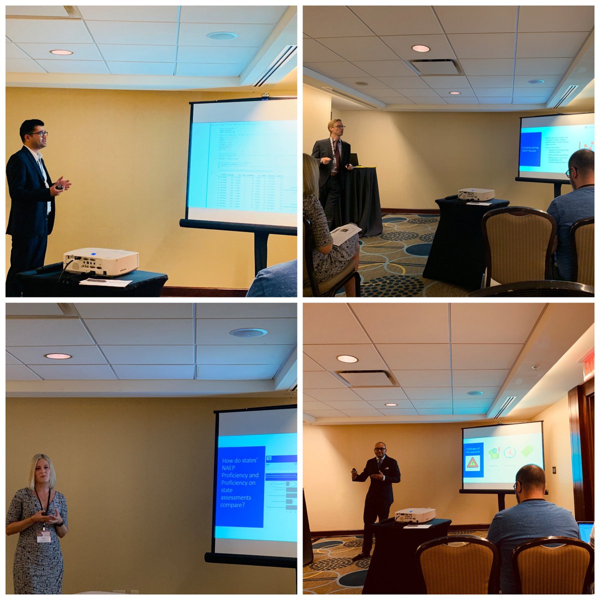 OptimalSG's tweet photo. Today at #STATSDC2019 @OptimalSG staff presented their findings on school proficiency while #contextualizing @NAEP_NCES (National Assessment of Educational Progress) data, our staff is able to quickly #automate this process using the NRT tool created by @ReveloSoftware https://t.co/QVGUcL9vD5