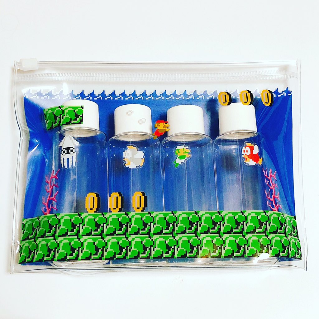 ミキ Pa Twitter マリオのトラベルグッズの新作 とりあえず水中コースのクリアポーチとミニボトルセットを買ったやつが届いて超かわいい Https T Co Spbpej20ty