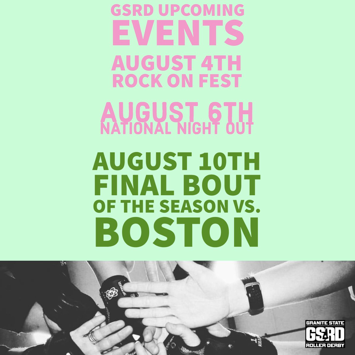We have a few more events of the season here in #concordnh #rockonfest #nationalnightout and a bout against #bostonrollerderby